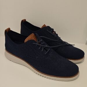 Cole Haan Men's Dark Blue Knit Oxfords